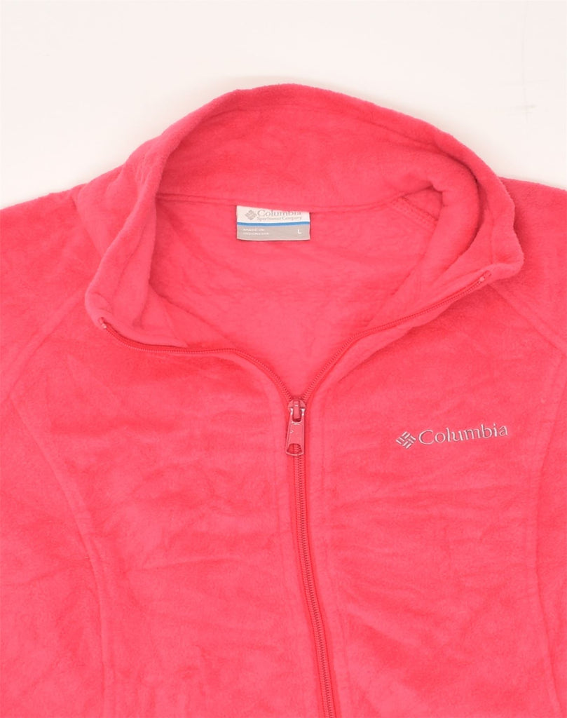 COLUMBIA Womens Fleece Jacket UK 14 Large Pink Polyester | Vintage Columbia | Thrift | Second-Hand Columbia | Used Clothing | Messina Hembry 