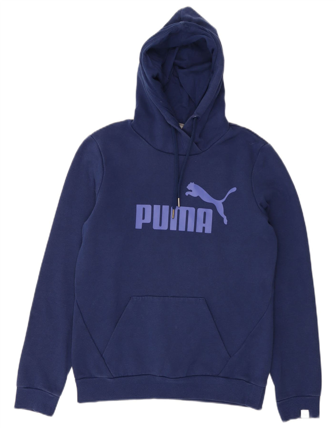 PUMA Womens Graphic Hoodie Jumper UK 10 Small Navy Blue