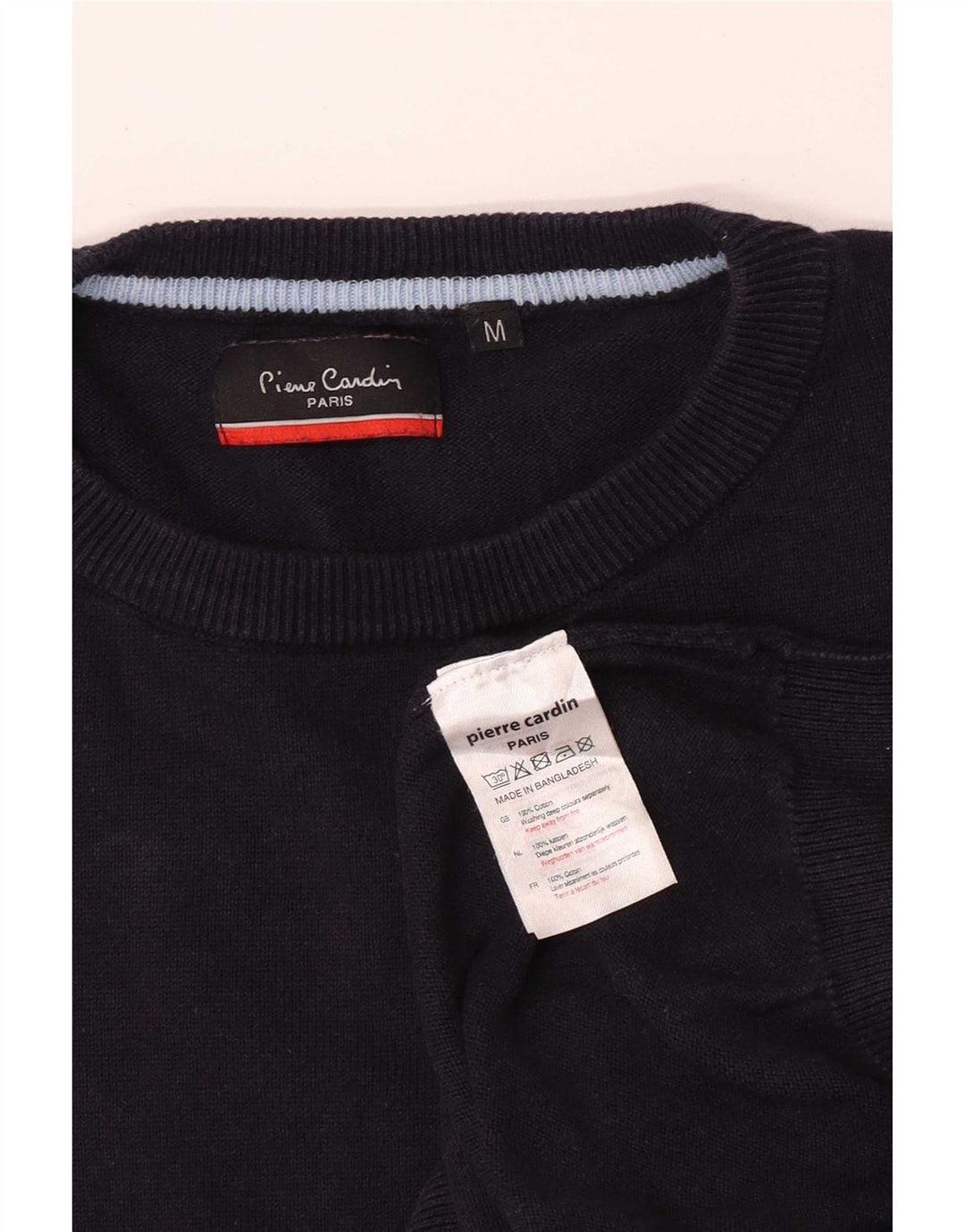 Pierre Cardin Mens Crew Neck Jumper Sweater Medium Navy Blue Cotton