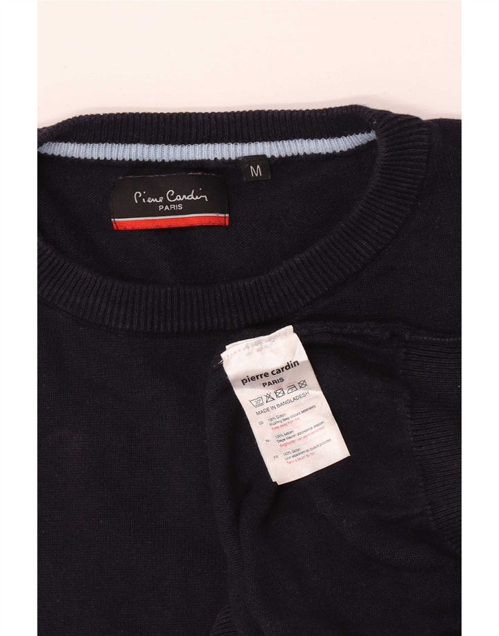 Pierre Cardin Mens Crew Neck Jumper Sweater Medium Navy Blue Cotton