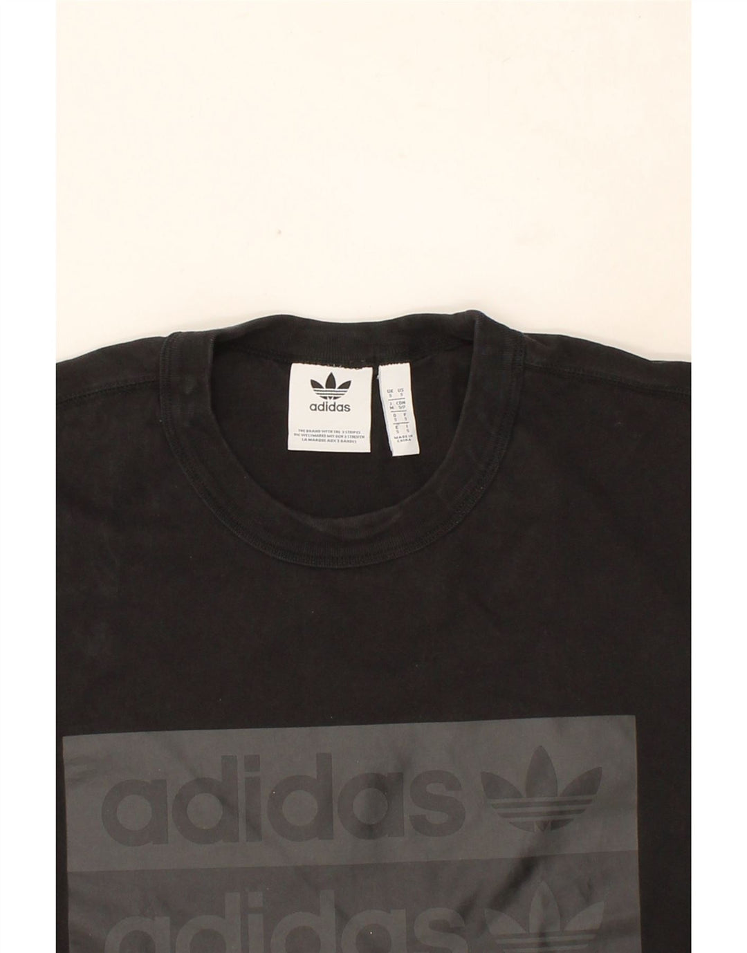 ADIDAS Mens Graphic T-Shirt Top Small Black Cotton Vintage Adidas and Second-Hand Adidas from Messina Hembry 