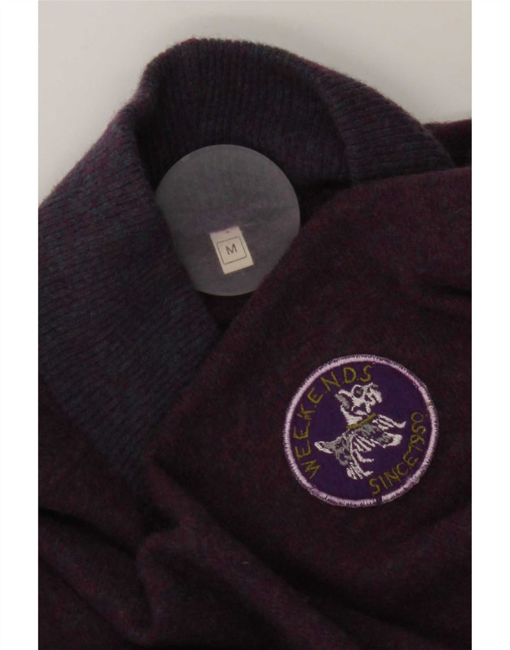 Vintage Womens Oversized Turtle Neck Jumper Sweater UK 14 Medium Purple