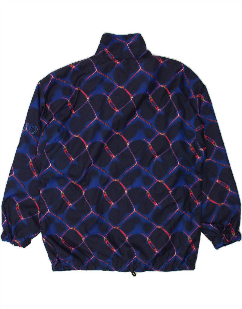 VINTAGE Mens Graphic Pullover Reversible Jacket UK 38 Medium Navy Blue Vintage Vintage and Second-Hand Vintage from Messina Hembry 