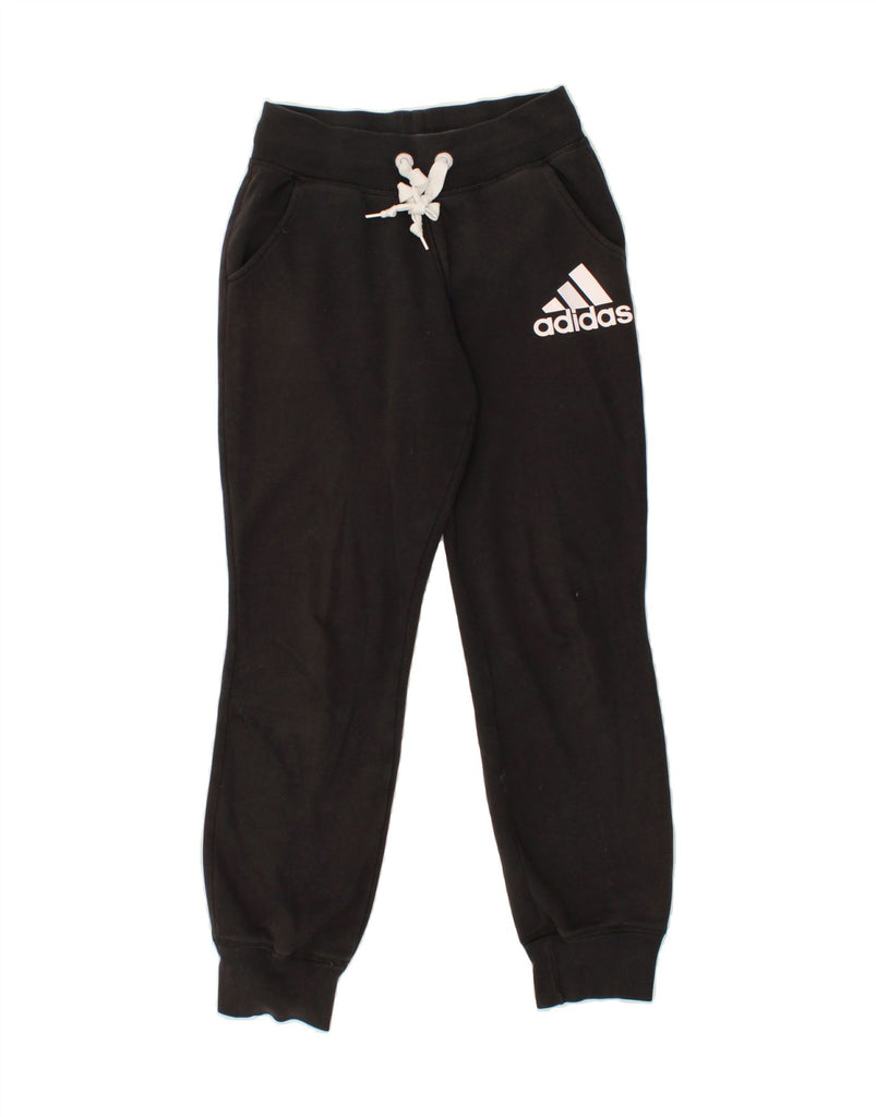 ADIDAS Womens Graphic Tracksuit Trousers Joggers UK 4/6 XS Black Cotton Vintage Adidas and Second-Hand Adidas from Messina Hembry 