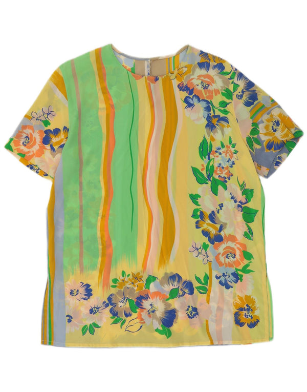 Vintage Womens Blouse Top UK 14 Large Multicoloured Floral