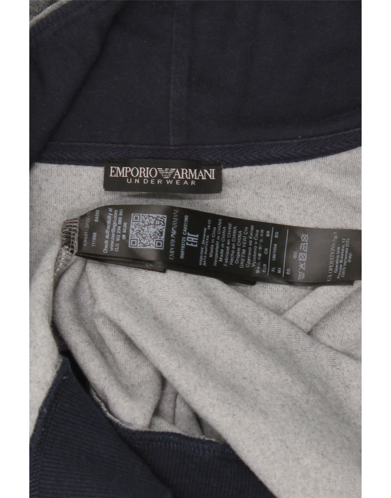 ARMANI Mens Zip Hoodie Sweater XL Grey Cotton Vintage Armani and Second-Hand Armani from Messina Hembry 