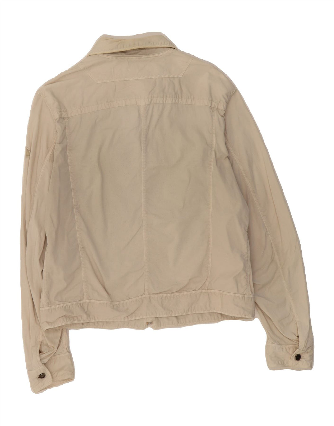 TRUSSARDI JEANS Womens Utility Jacket UK 18 XL Beige Cotton Vintage Trussardi Jeans and Second-Hand Trussardi Jeans from Messina Hembry 