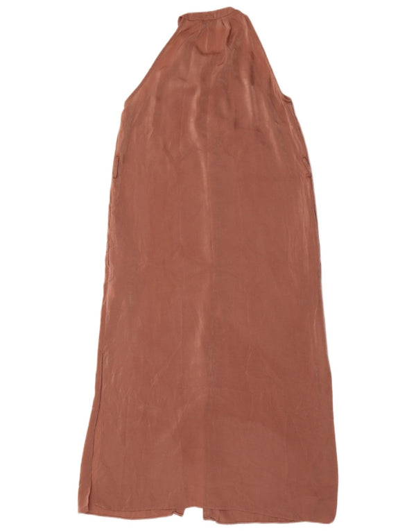 Zara Womens Sleeveless Shirt Dress UK 6 XS Pink Polyester