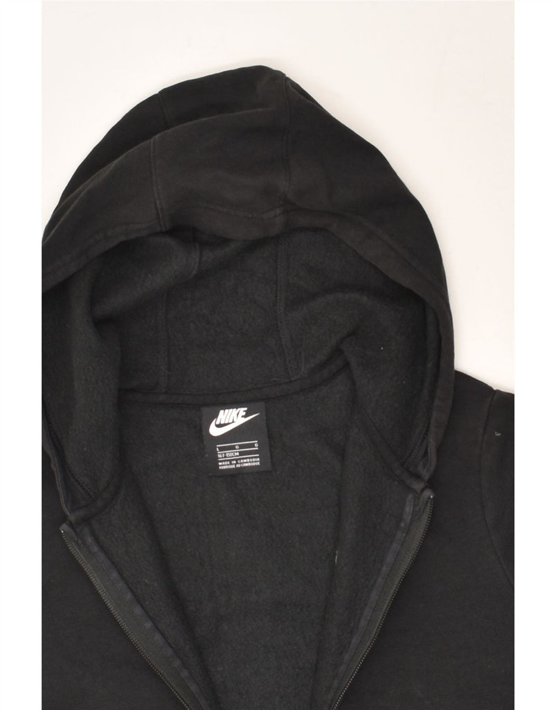 NIKE Boys Zip Hoodie Sweater 12-13 Years Large Black Cotton | Vintage Nike | Thrift | Second-Hand Nike | Used Clothing | Messina Hembry 