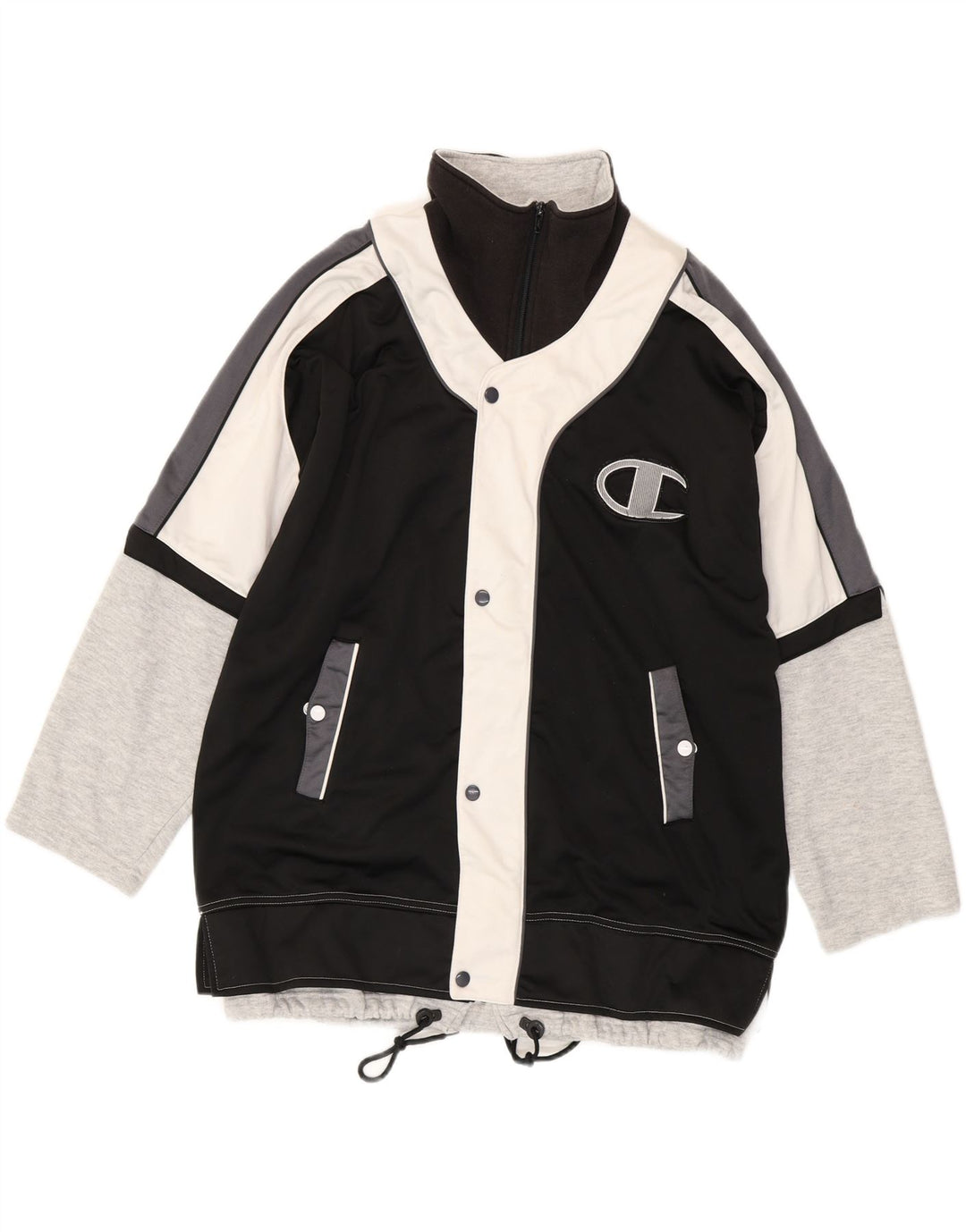 Champion Mens Graphic Tracksuit Top Jacket Large Black Colourblock Sports