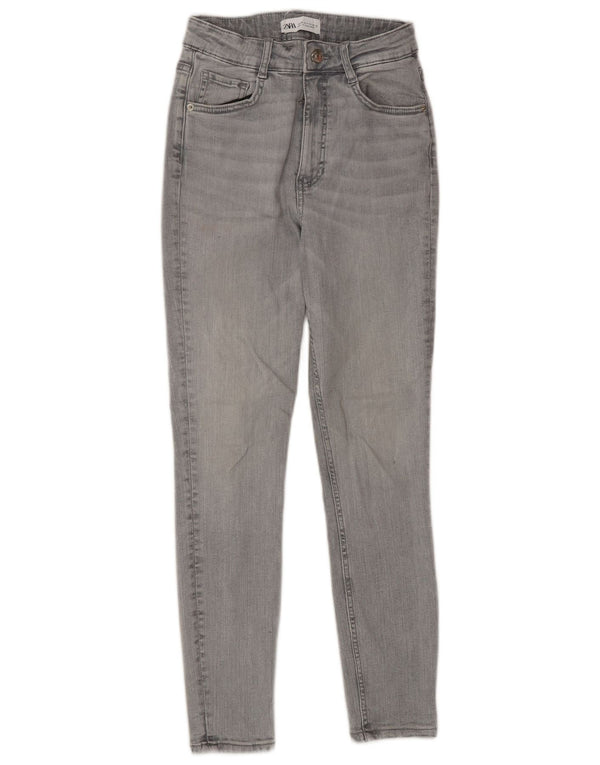 Zara Womens Skinny Jeans EU 36 XS W26 L27 Grey Cotton