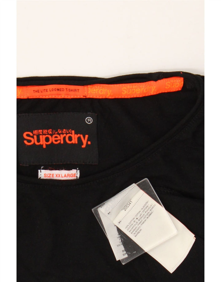 Superdry Mens T-Shirt Top 2XL Black Cotton