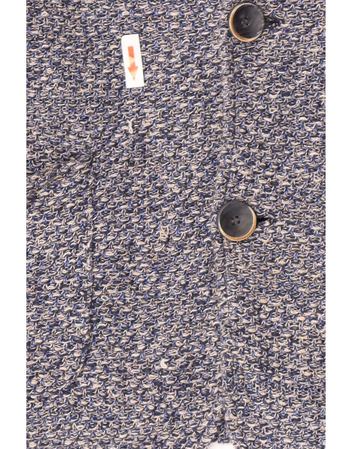 Zara Boys Knit 2 Button Blazer Jacket 13-14 Years Blue Flecked Cotton