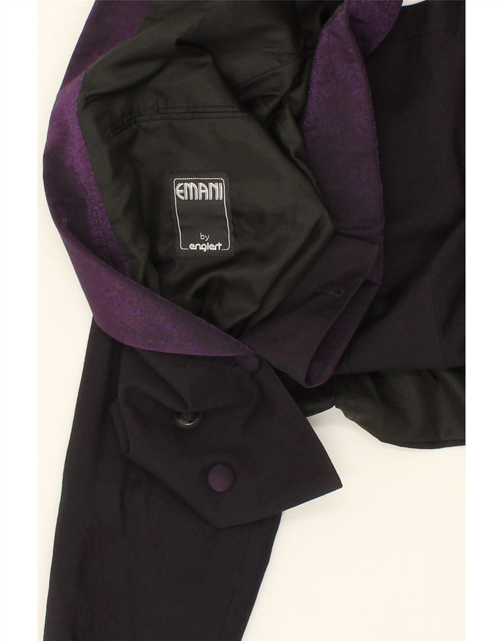 EMANI Womens Double Breasted Blazer Jacket UK 16 Large Purple Vintage Emani and Second-Hand Emani from Messina Hembry 