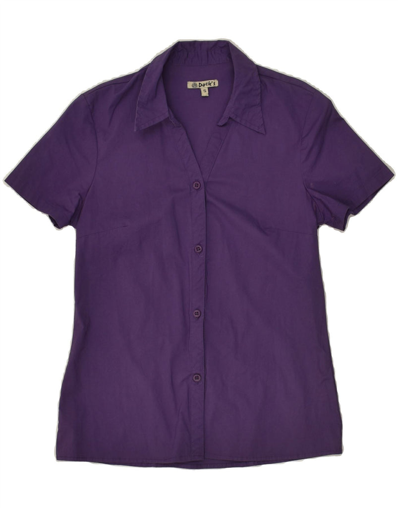 DACK'S Womens Short Sleeve Shirt UK 10 Small Purple Cotton | Vintage Dack's | Thrift | Second-Hand Dack's | Used Clothing | Messina Hembry 