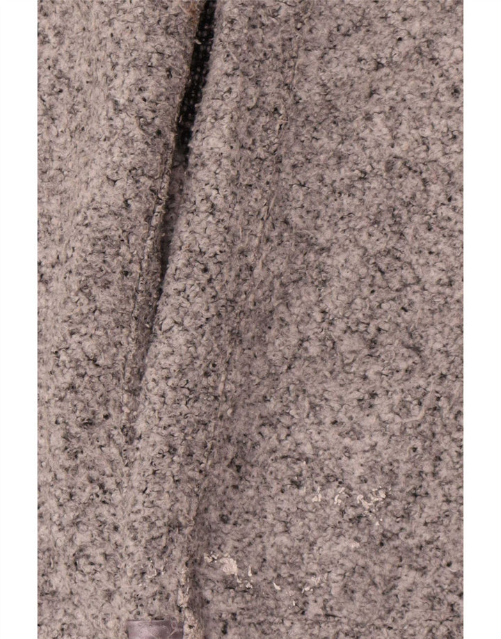 Marks & Spencer Womens Overcoat UK 8 Small Grey Flecked Polyester