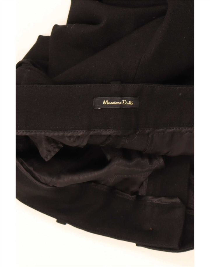 Massimo Dutti Womens Straight Cropped Trousers EU 40 Medium W30 L24 Black