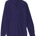 French Connection Mens Slim Fit Shirt Large Navy Blue Cotton