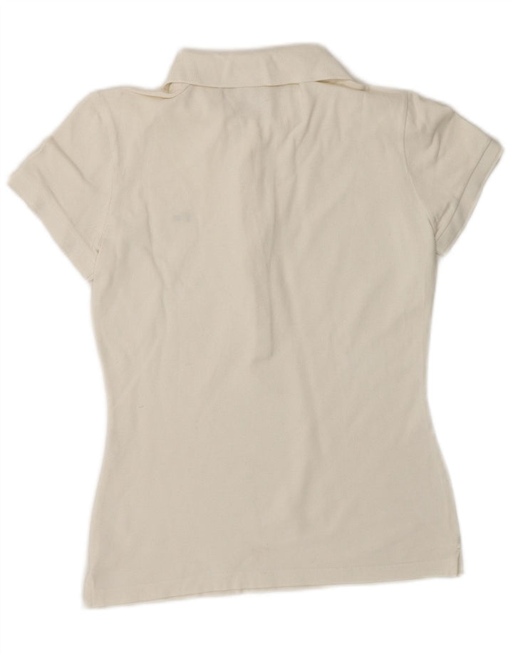 LACOSTE Womens Polo Shirt Size 36 Small White Cotton