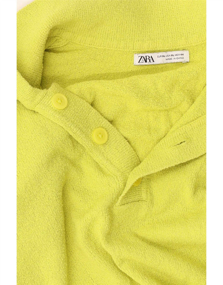 Zara Mens Polo Shirt XL Yellow