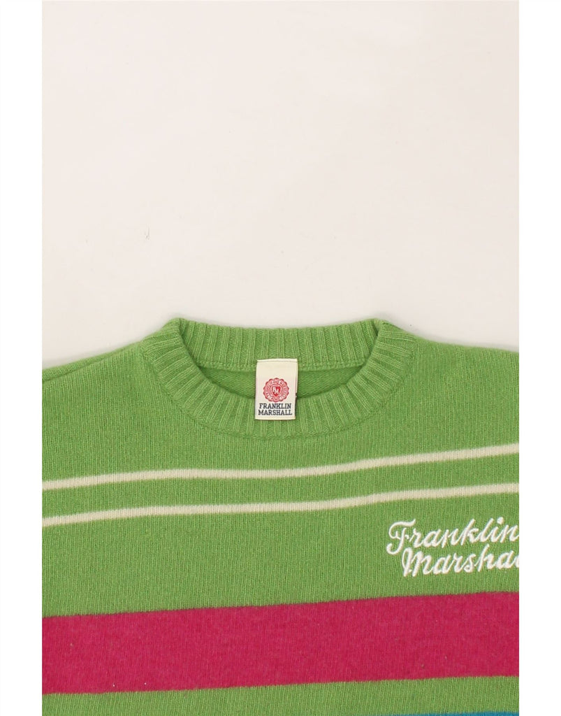 FRANKLIN MARSHALL Womens Crew Neck Jumper Sweater UK 10 Small Green Vintage Franklin Marshall and Second-Hand Franklin Marshall from Messina Hembry 