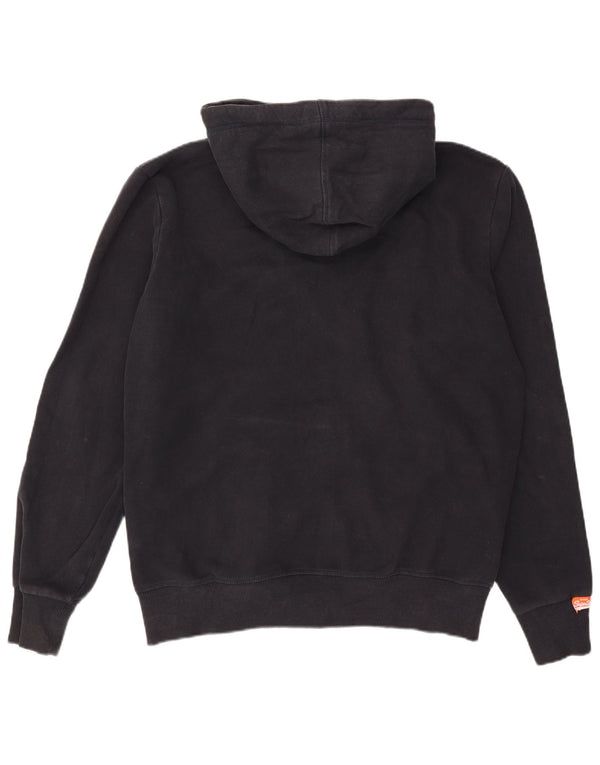 Superdry Mens Zip Hoodie Sweater 2XL Black Cotton
