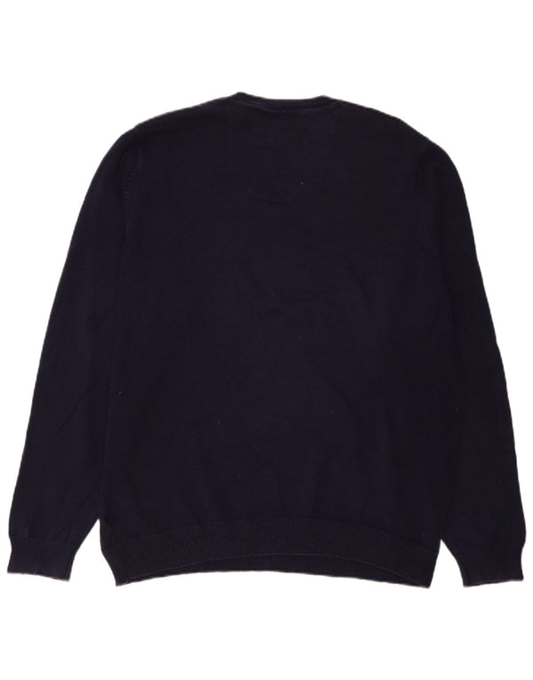 Marks & Spencer Mens Regular Fit V-Neck Jumper Sweater Large Navy Blue