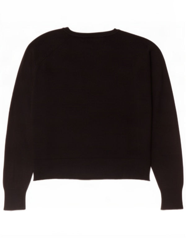 Zara Womens Oversized Boat Neck Jumper Sweater UK 10 Small Black Viscose