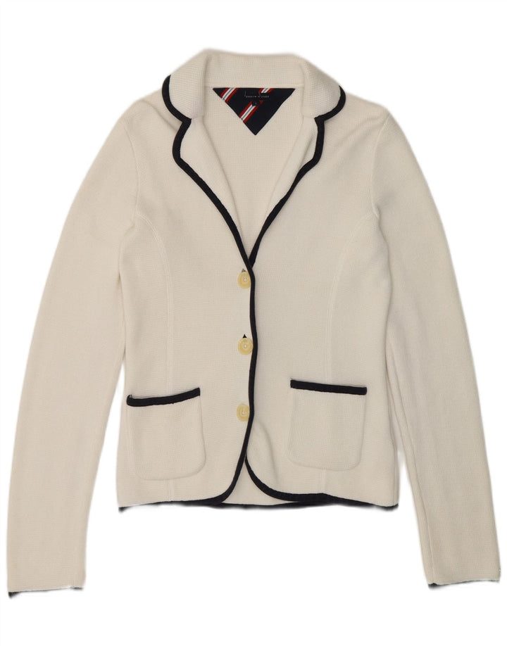 Tommy Hilfiger Womens 3 Button Blazer Jacket UK 8 Small White