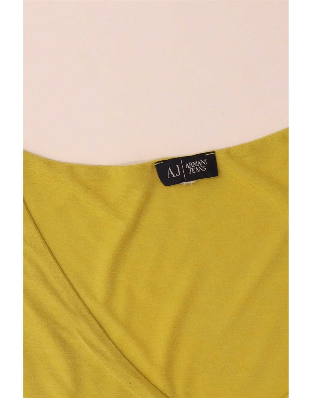 Armani Womens Top Long Sleeve UK 14 Medium Yellow