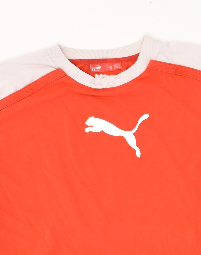 PUMA Mens Graphic Top Long Sleeve Small Orange Cotton | Vintage Puma | Thrift | Second-Hand Puma | Used Clothing | Messina Hembry 