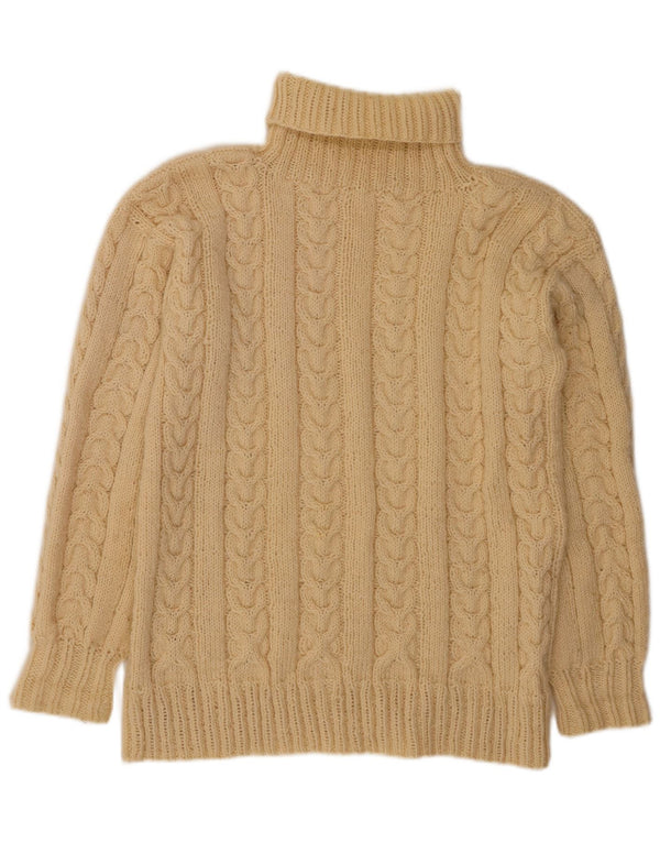 VINTAGE Womens Roll Neck Jumper Sweater UK 14 Large Off White