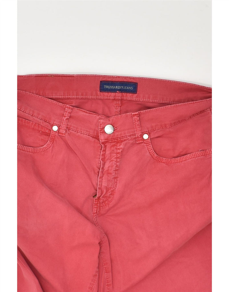 TRUSSARDI Mens Straight Casual Trousers W33 L29  Red Cotton | Vintage Trussardi | Thrift | Second-Hand Trussardi | Used Clothing | Messina Hembry 