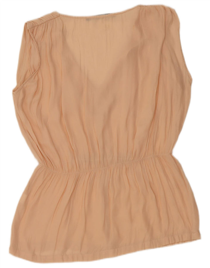 Zara Womens Sleeveless Blouse Top UK 14 Medium Beige Polyester