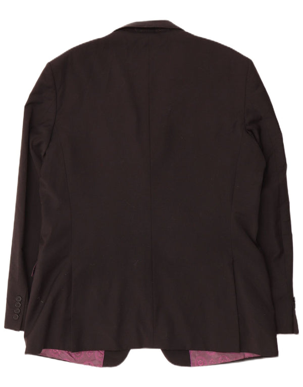Ted Baker Mens Long 2 Button Regular Fit Blazer Jacket UK 44 2XL Black Wool