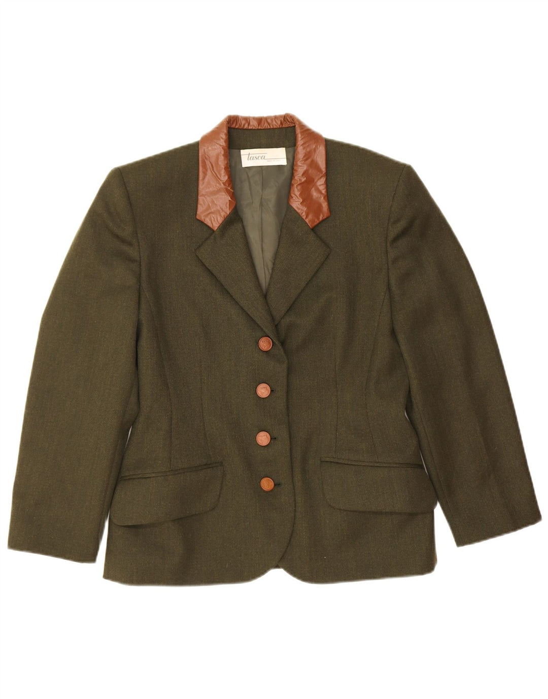 Vintage Womens 4 Button Blazer Jacket IT 42 Medium Green Colourblock