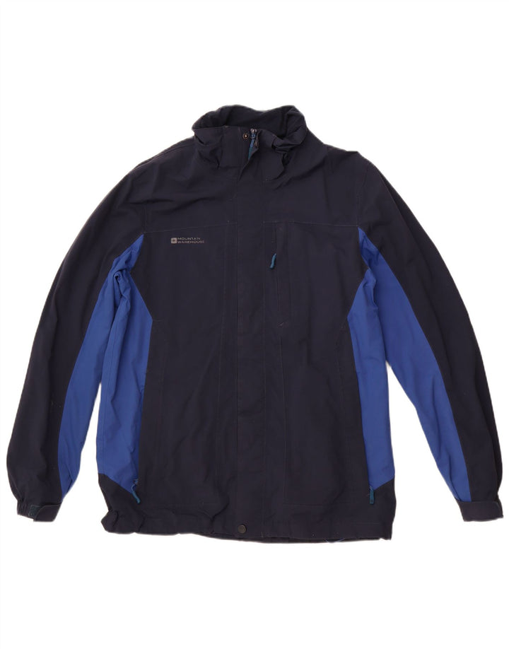 MOUNTAIN WAREHOUSE Mens Rain Jacket UK 36 Small Navy Blue Colourblock