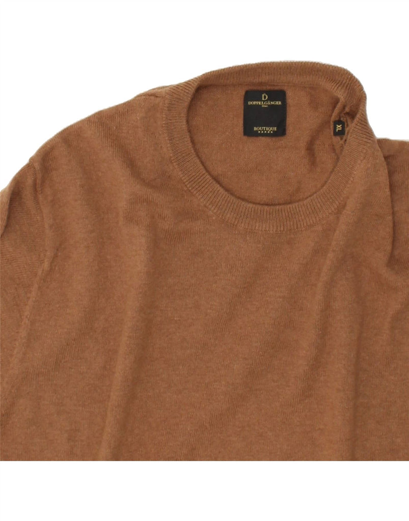 VINTAGE Mens Crew Neck Jumper Sweater XL Brown Cotton | Vintage Vintage | Thrift | Second-Hand Vintage | Used Clothing | Messina Hembry 