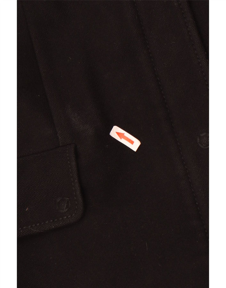 Benetton Womens Overcoat IT 46 Large Black Wool