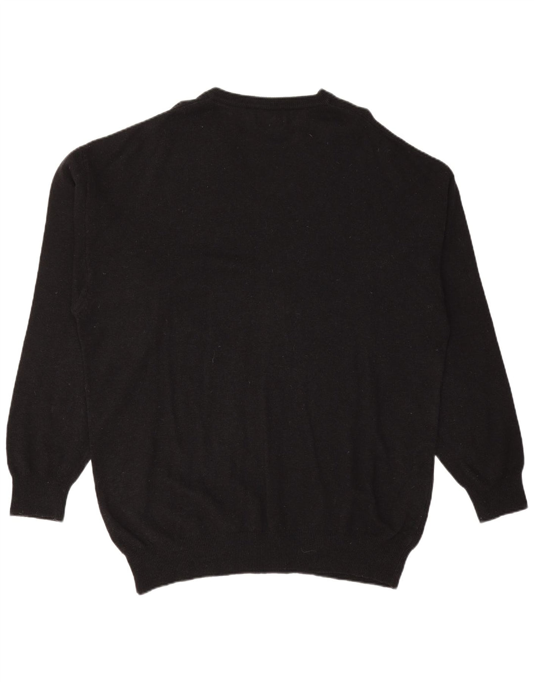 KAPPA Mens V-Neck Jumper Sweater XL Black Wool