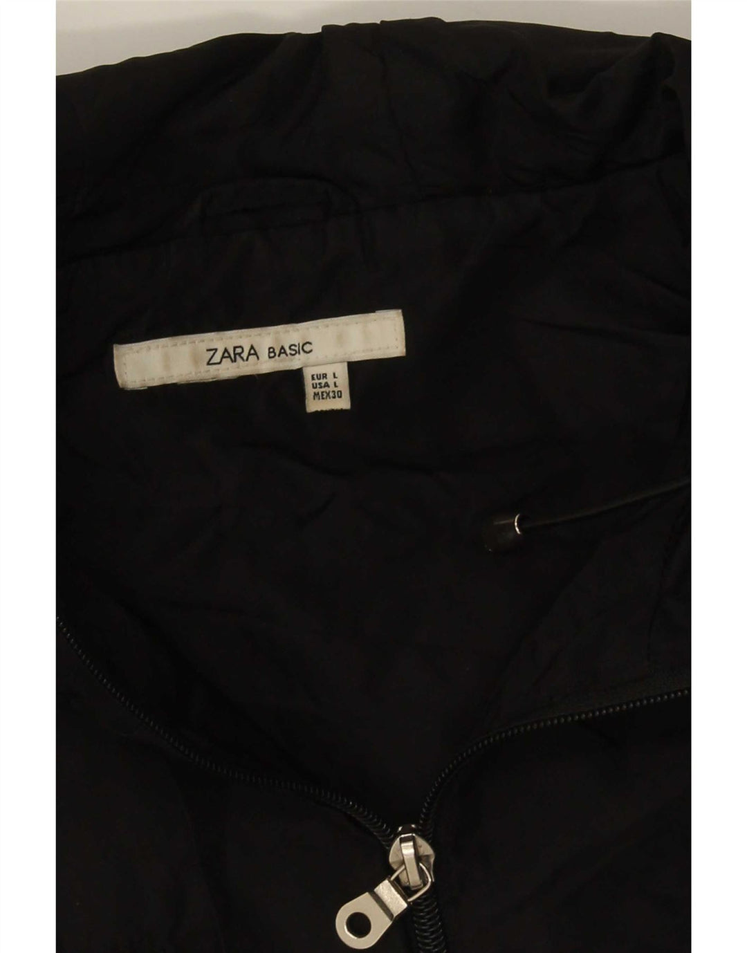 Zara Womens Hooded Utility Jacket UK 14 Large Black