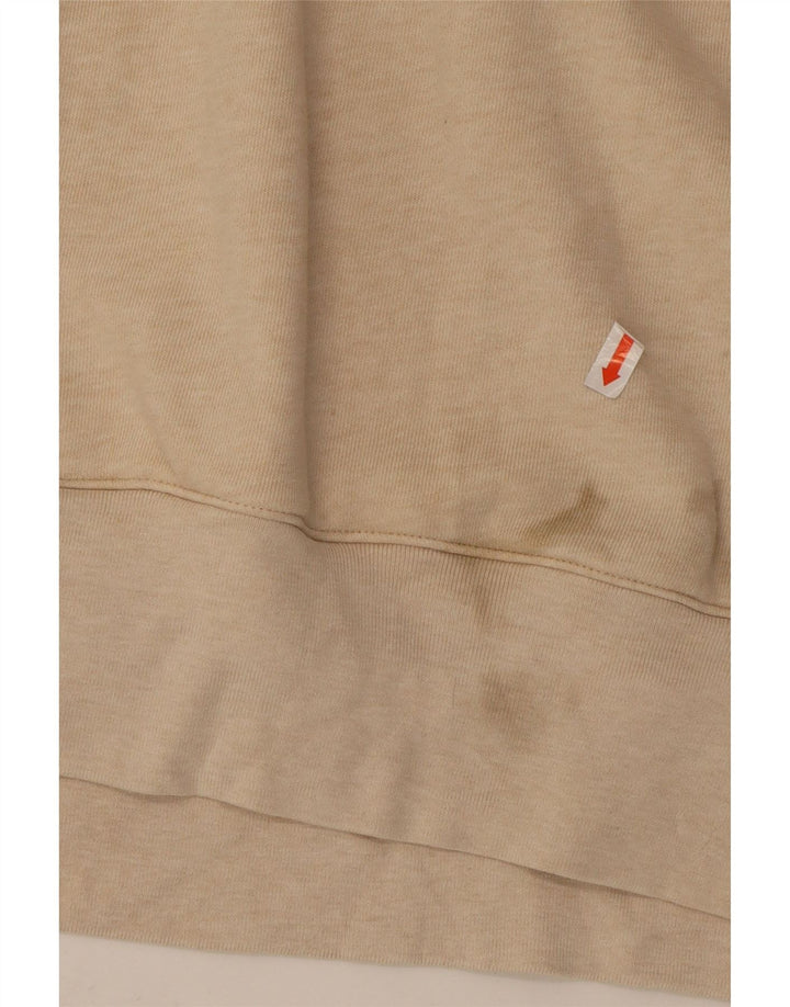 ADIDAS Mens Hoodie Jumper Large Beige Cotton