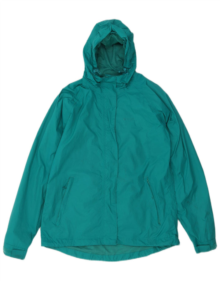 MOUNTAIN WAREHOUSE Womens Hooded Rain Jacket UK 10 Small  Turquoise