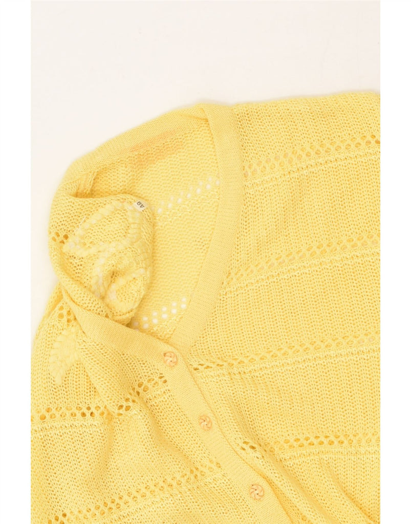 VINTAGE Womens Cardigan Sweater IT 48 XL Yellow Cotton | Vintage Vintage | Thrift | Second-Hand Vintage | Used Clothing | Messina Hembry 