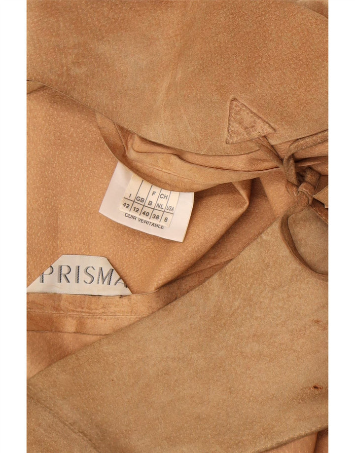 Prisma Womens Suede Waistcoat UK 12 Medium Brown Leather