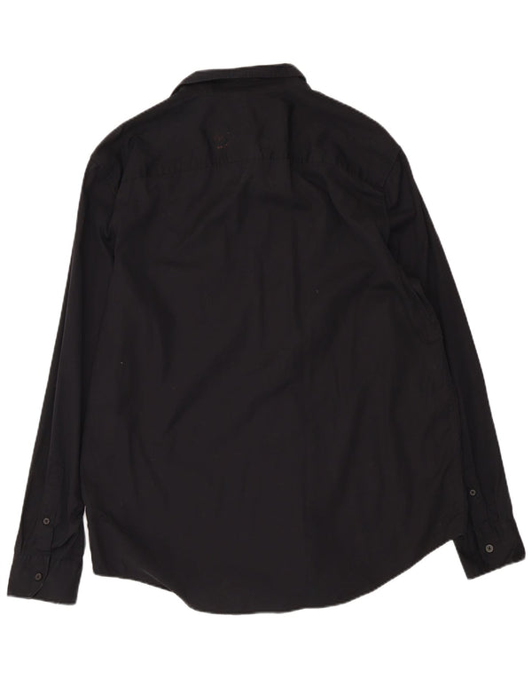 CALVIN KLEIN Mens Shirt Medium Black Cotton