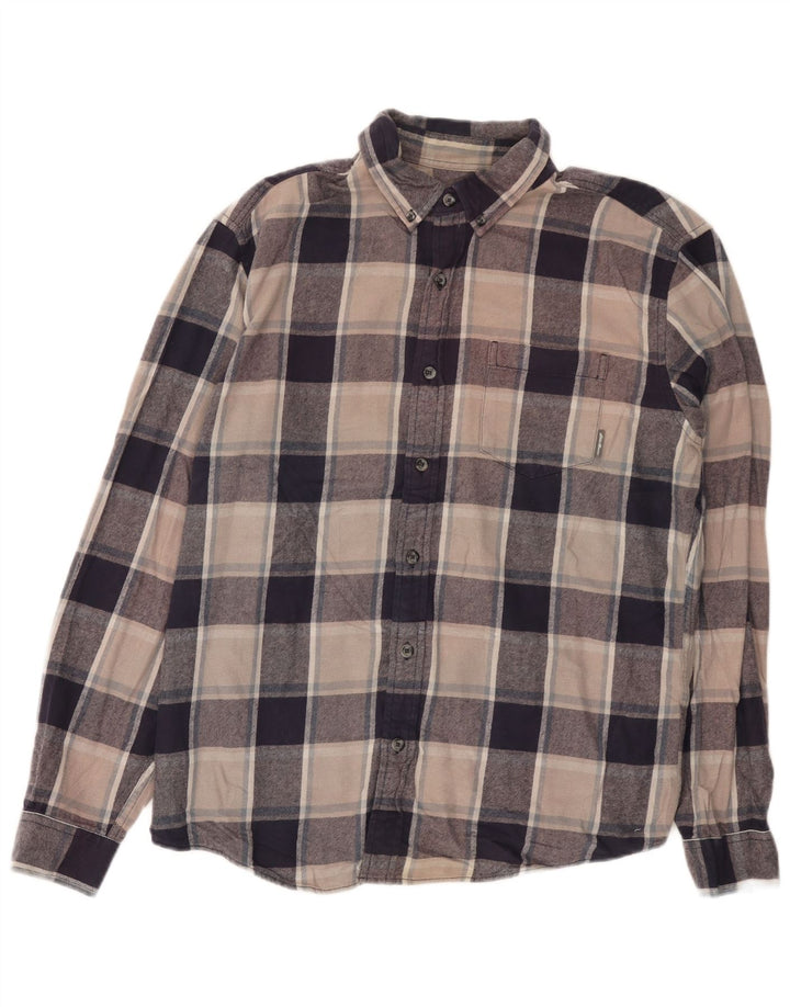 Eddie Bauer Mens Flannel Shirt Large Multicoloured Check Cotton