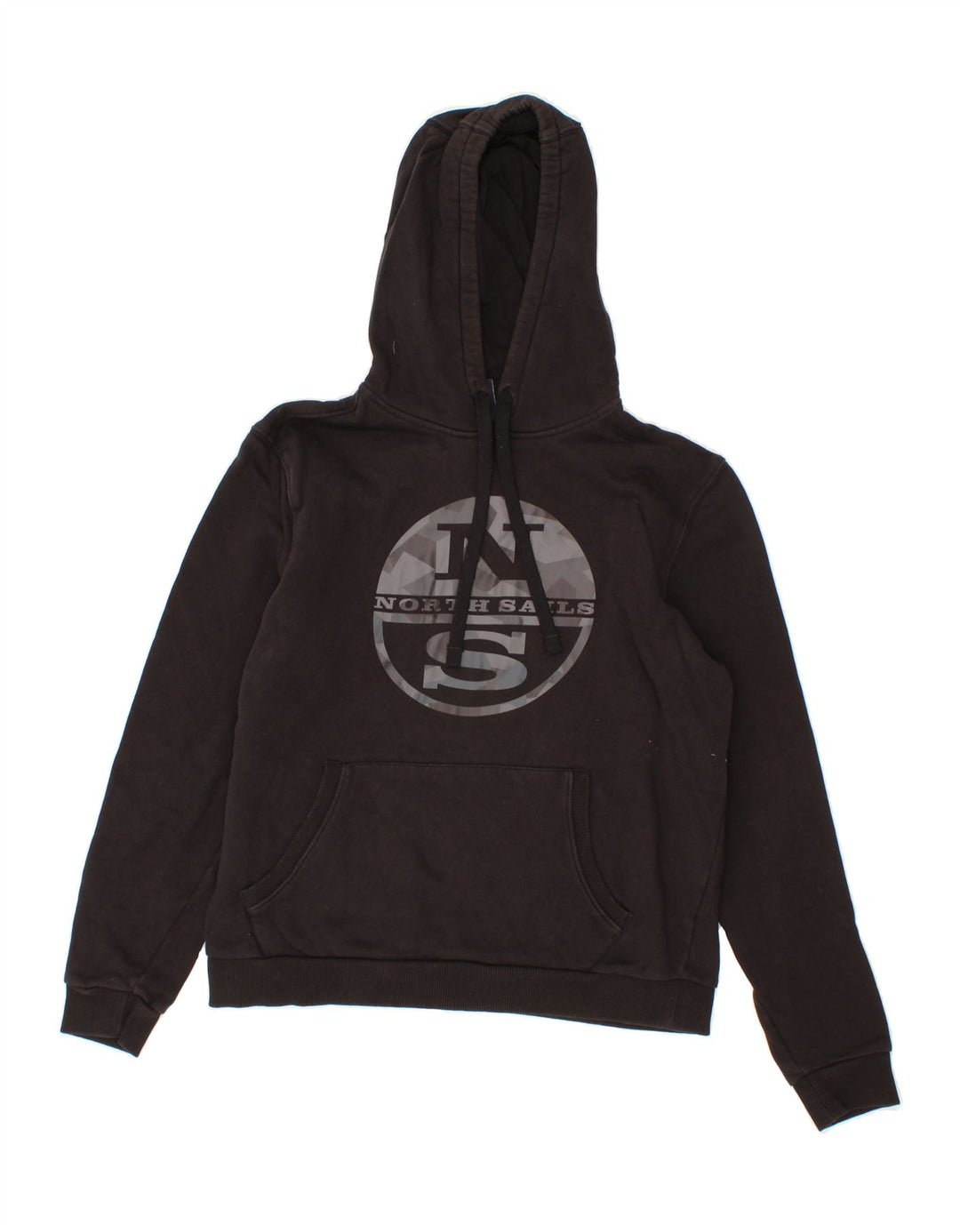 NORTH SAILS Mens Graphic Hoodie Jumper Small Navy Blue Cotton Vintage North Sails and Second-Hand North Sails from Messina Hembry 