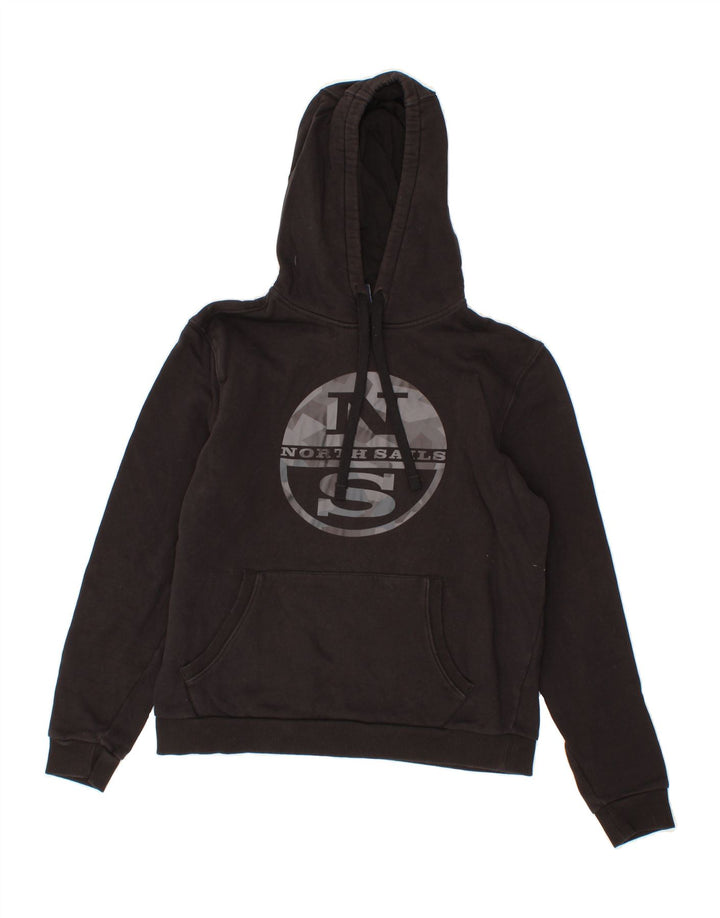 NORTH SAILS Mens Graphic Hoodie Jumper Small Navy Blue Cotton Vintage North Sails and Second-Hand North Sails from Messina Hembry 