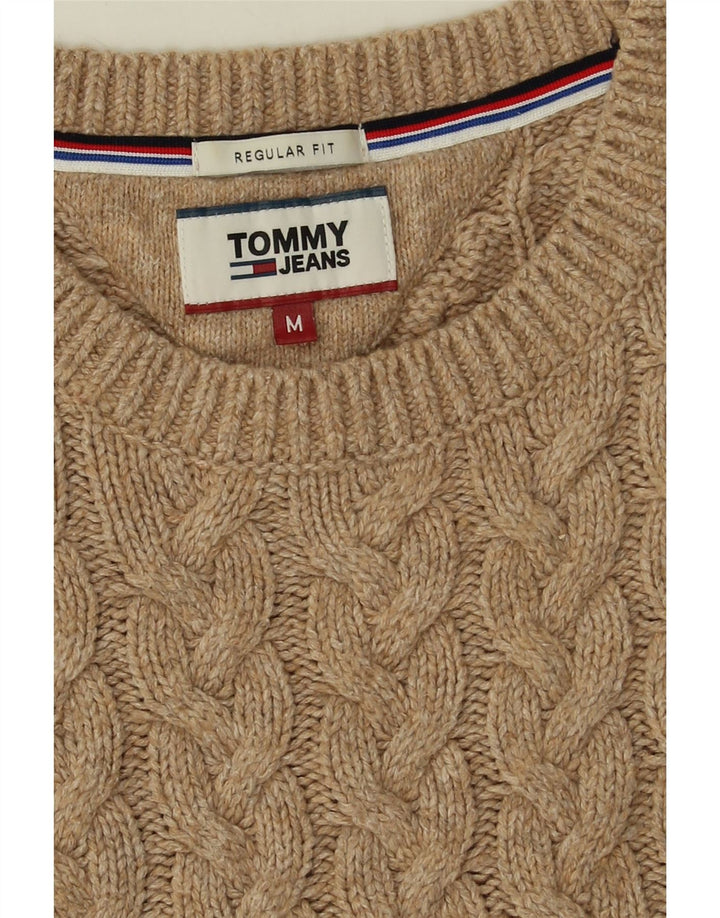 Tommy Hilfiger Mens Regular Fit Crew Neck Jumper Sweater Medium Beige